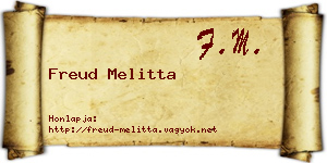 Freud Melitta névjegykártya